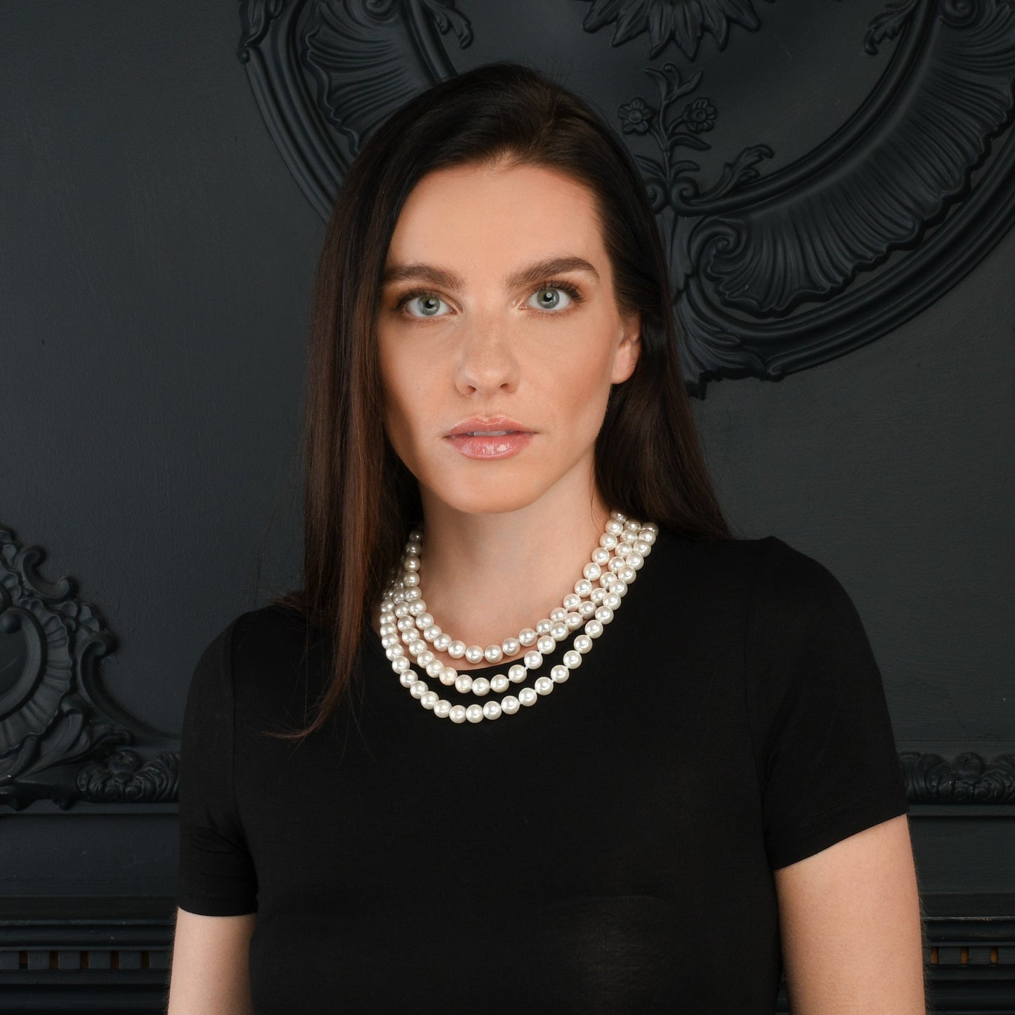 55-inch Extra Long Stylish Pearl Necklace for Women with White Shell Pearls