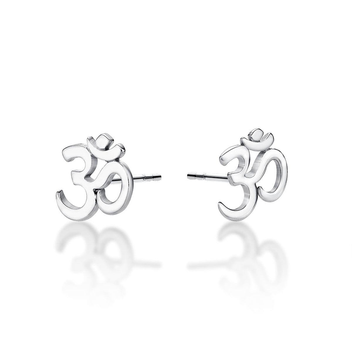 925 Sterling Silver Divine OM Stud Earrings For Women