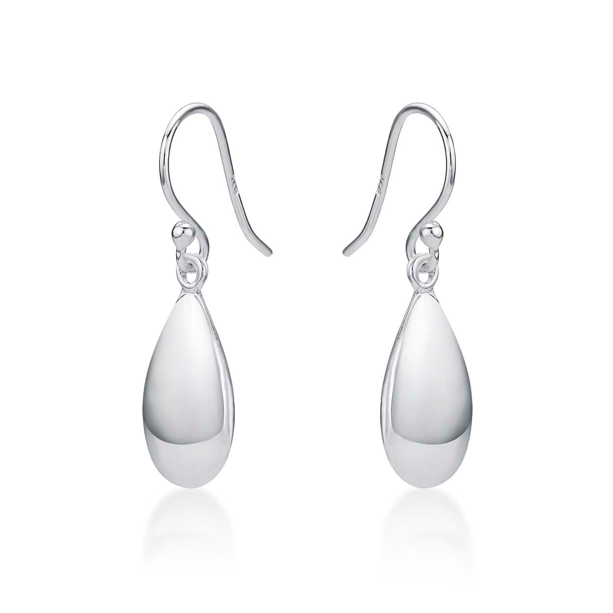 Plain Polished 925 Sterling Silver Tear Drop Earrings For Women