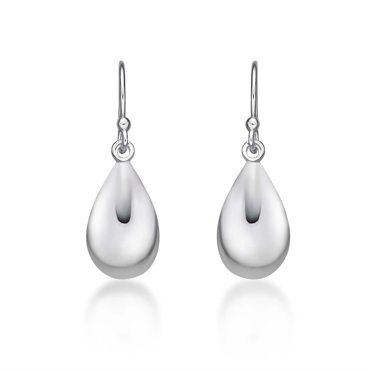 Plain Polished 925 Sterling Silver Tear Drop Earrings For Women