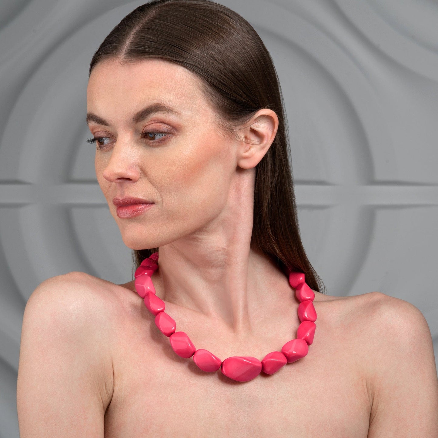 Twisted Pink Chunky Statement Necklace for Women