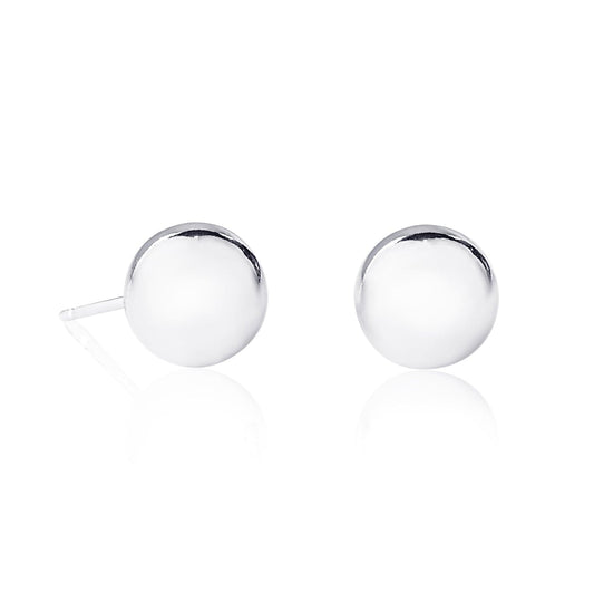 925 Sterling Silver 10mm Diameter Ball Stud Earrings for Women