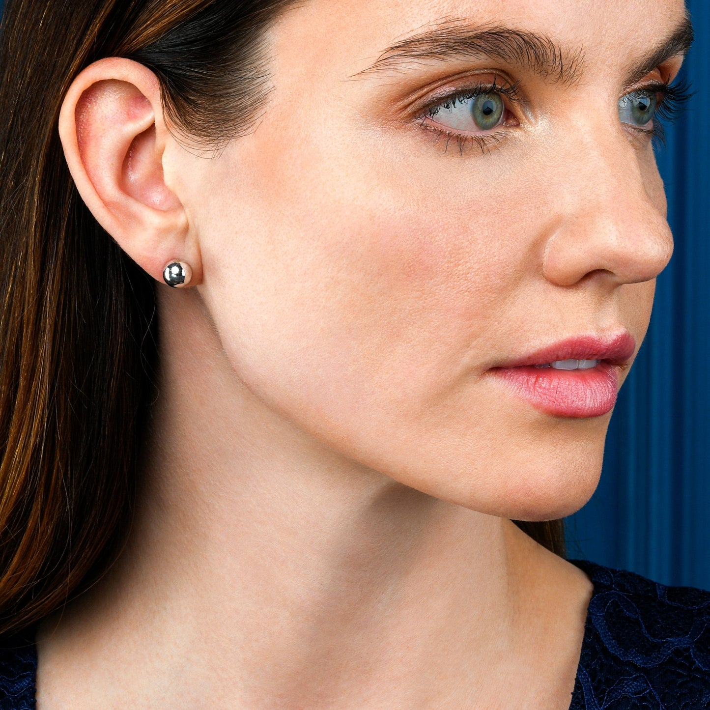 925 Sterling Silver 8mm Diameter Ball Stud Earrings for Women