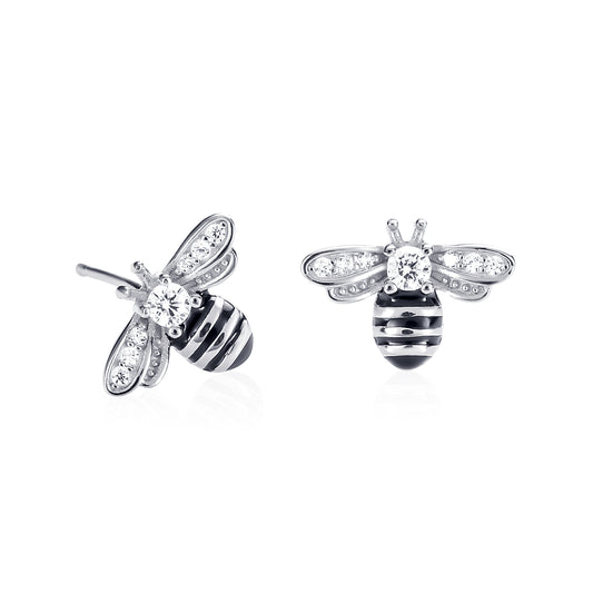 925 Sterling Silver Bumble Bee Stud Earrings for Women