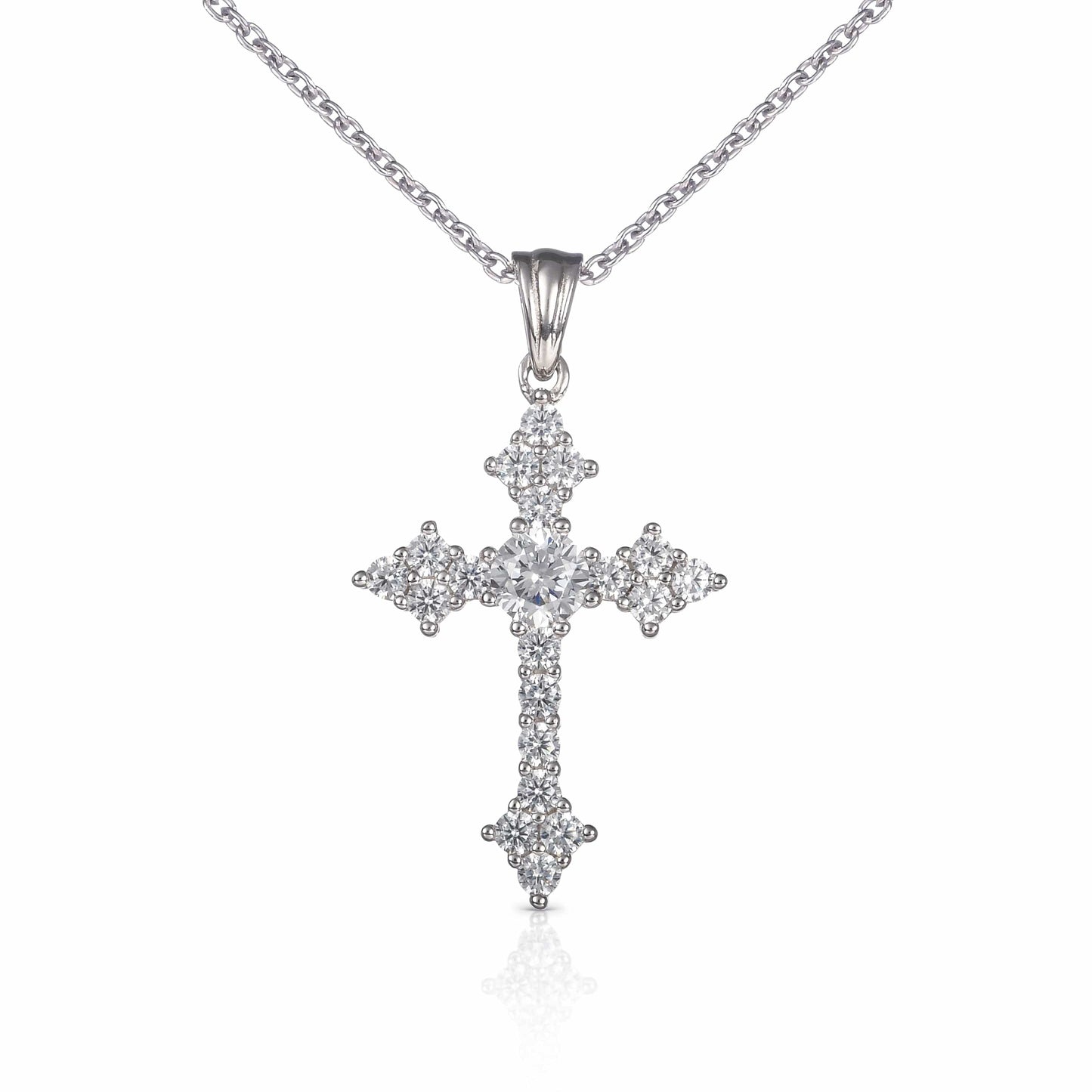 925 Sterling Silver Gothic Cross Pendant Necklace For Women