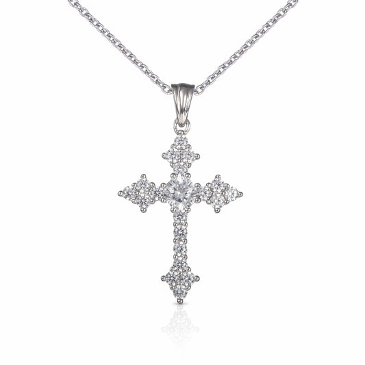 925 Sterling Silver Gothic Cross Pendant Necklace For Women