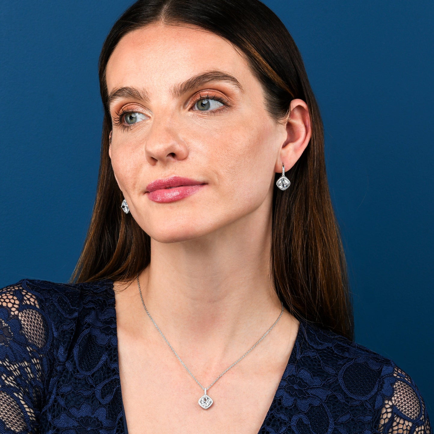 925 Sterling Silver Leverback Cushion Shaped Drop Earrings For Women