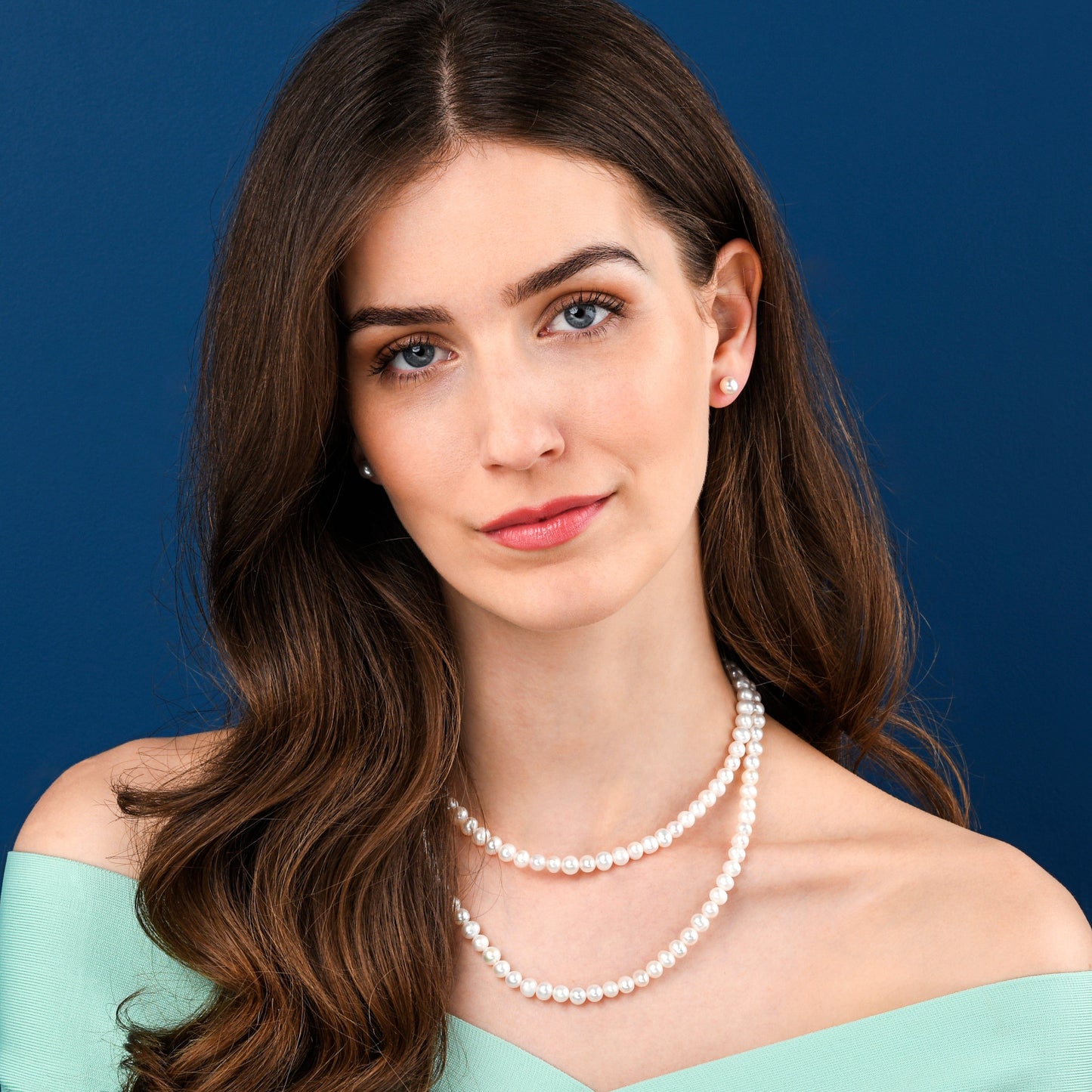 20-inch Long Freshwater Pearl Necklace in 925 Sterling Silver for Women