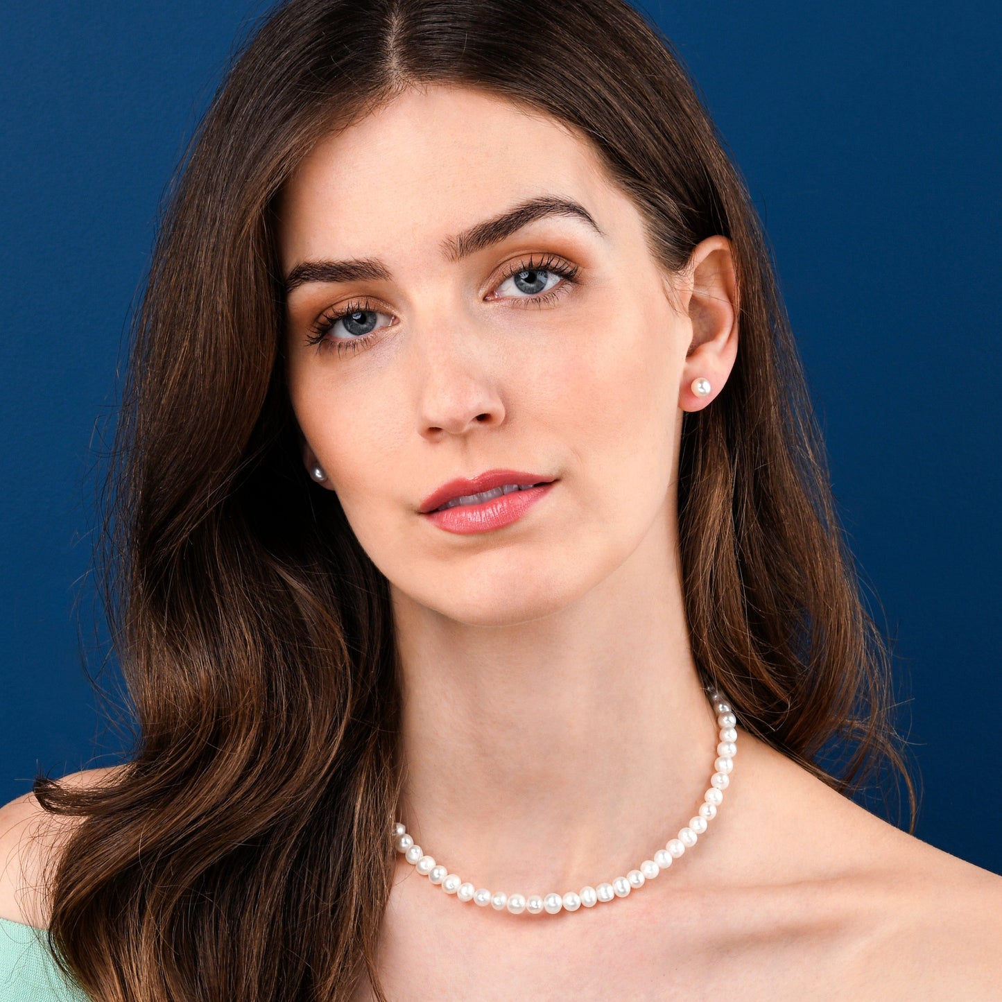16-inch Long Freshwater Pearl Necklace in 925 Sterling Silver for Women