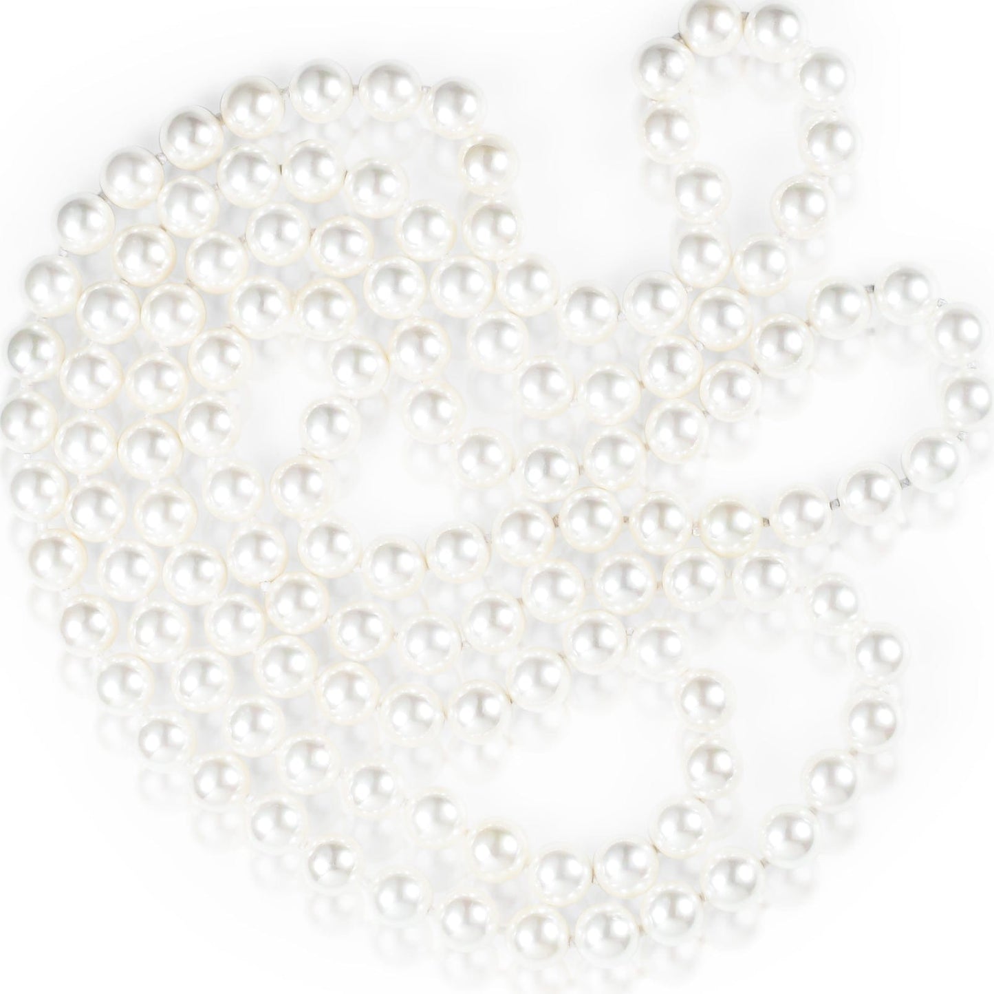 55-inch Extra Long Stylish Pearl Necklace for Women with White Shell Pearls