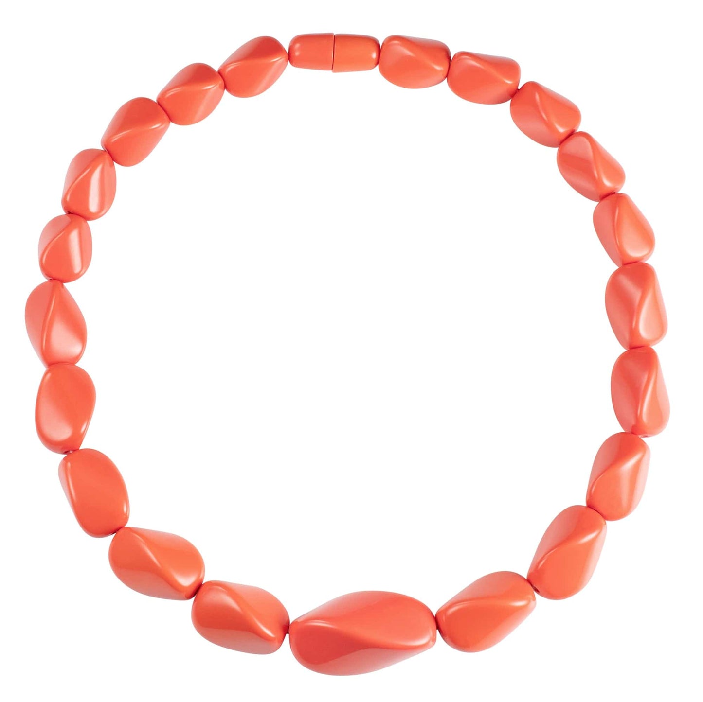 Twisted Coral Orange Chunky Statement Necklace for Women