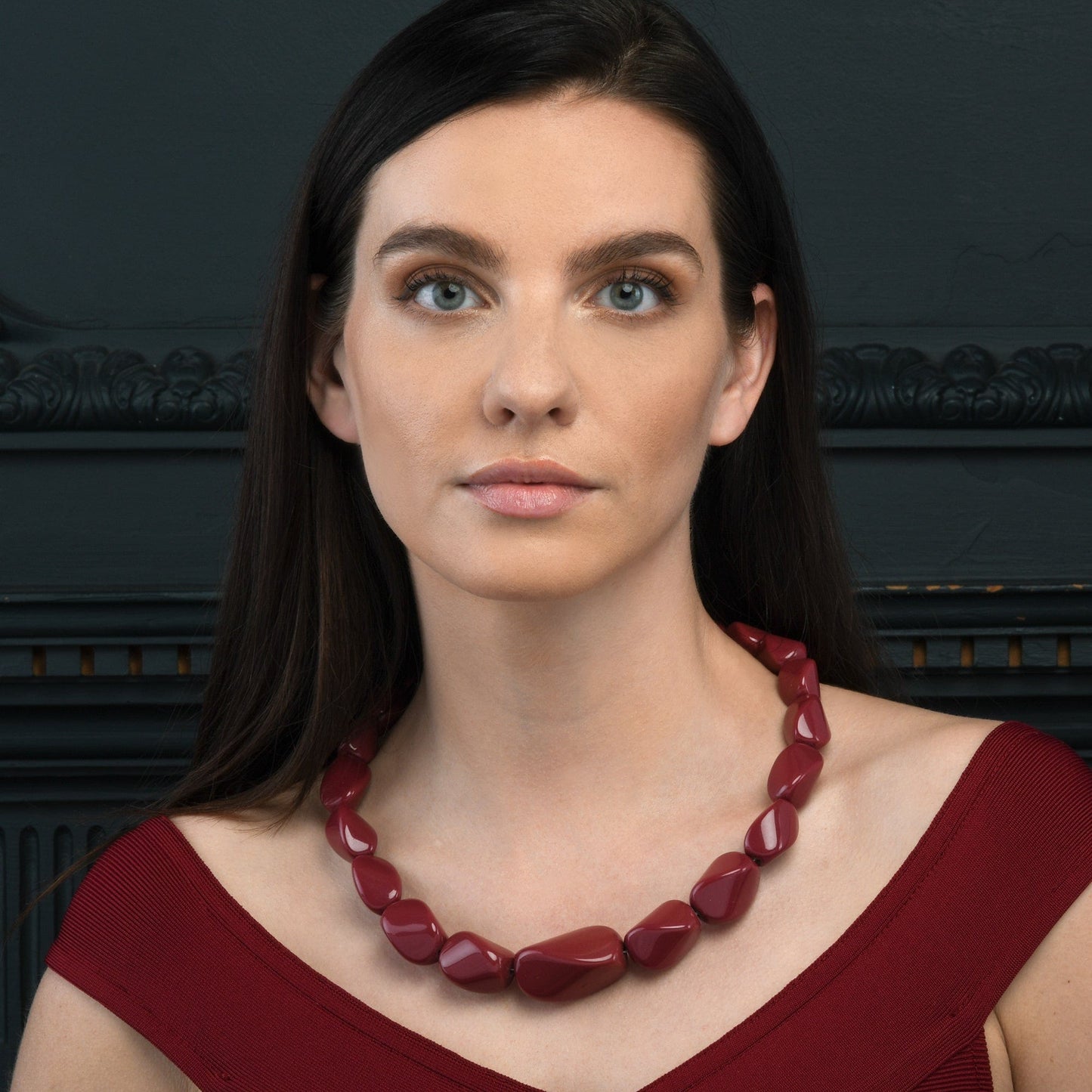 Twisted Burgundy Chunky Statement Necklace for Women