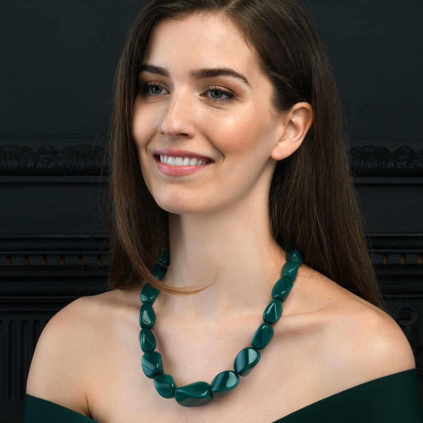Twisted Green Chunky Statement Necklace for Women