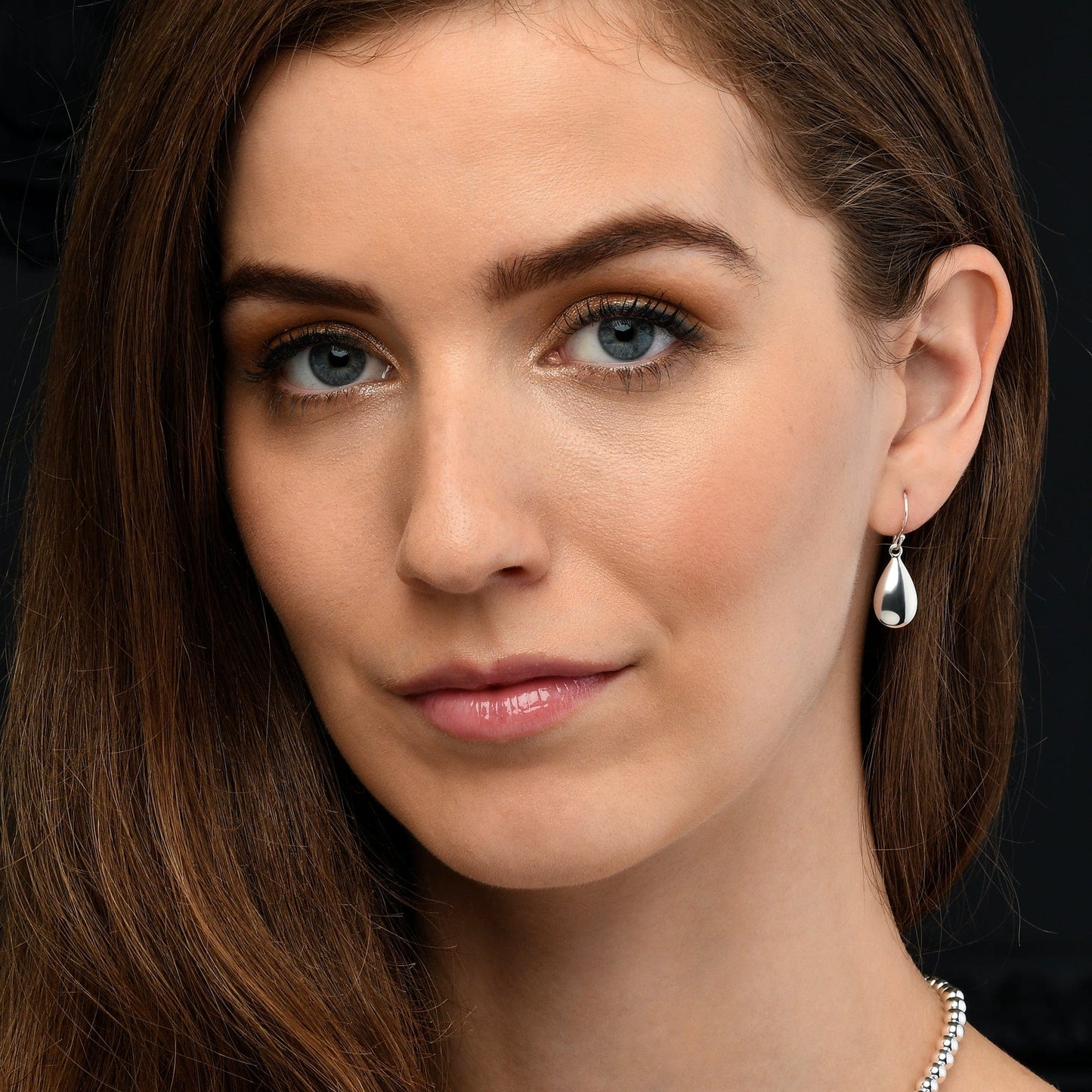 Plain Polished 925 Sterling Silver Tear Drop Earrings For Women