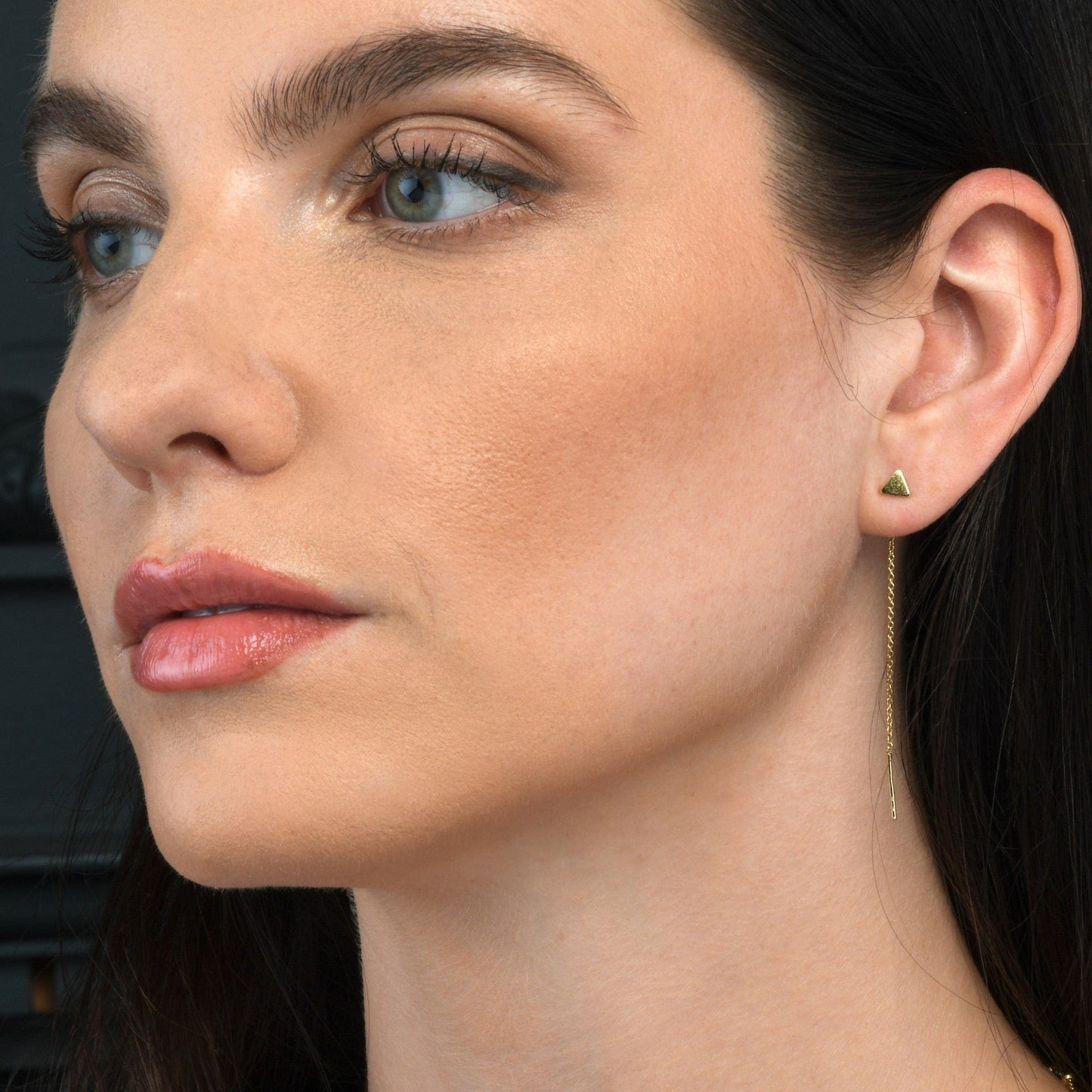 Gold Plated 925 Sterling Silver Dainty Long Chain Threader Earrings for Women