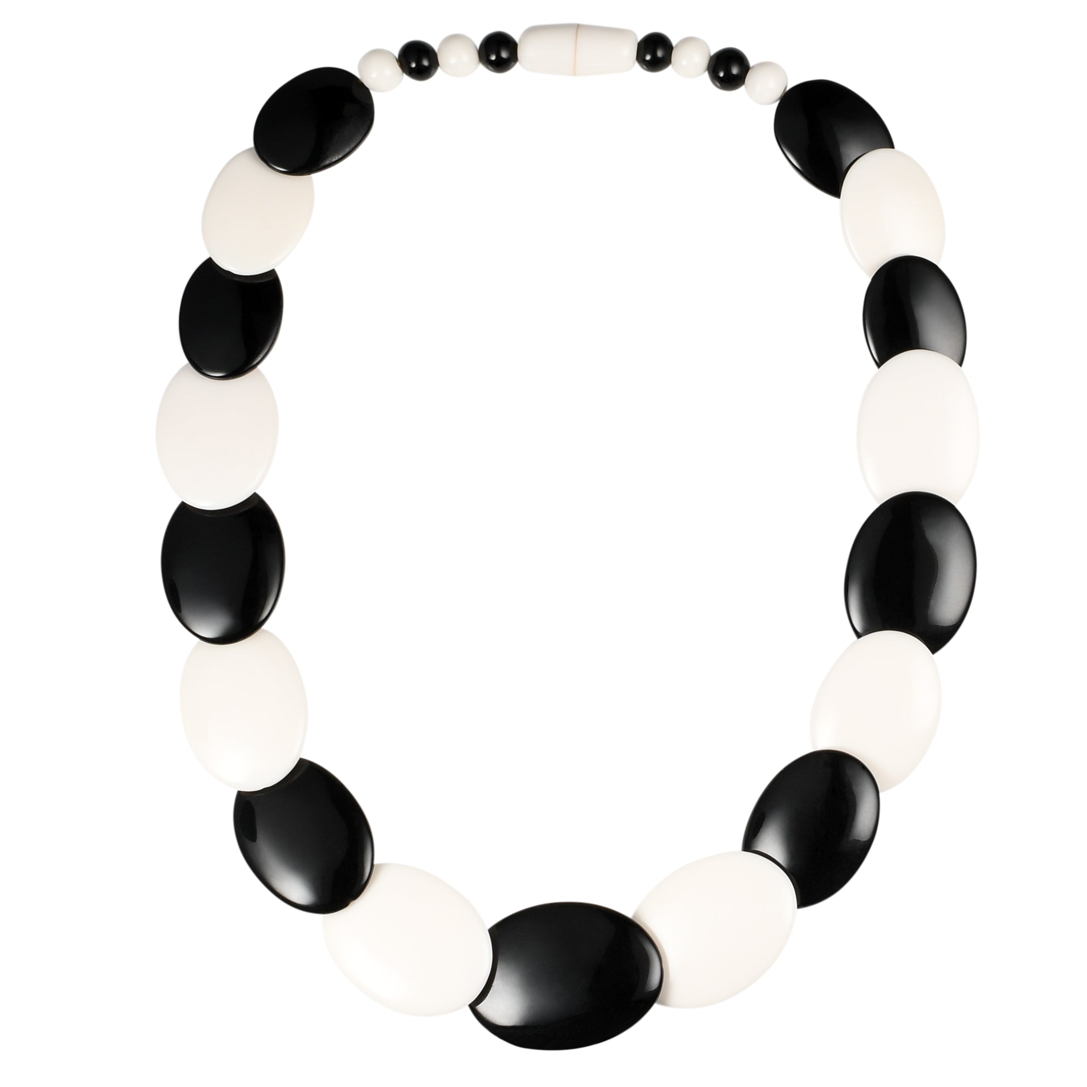  Black And White Statement Necklace