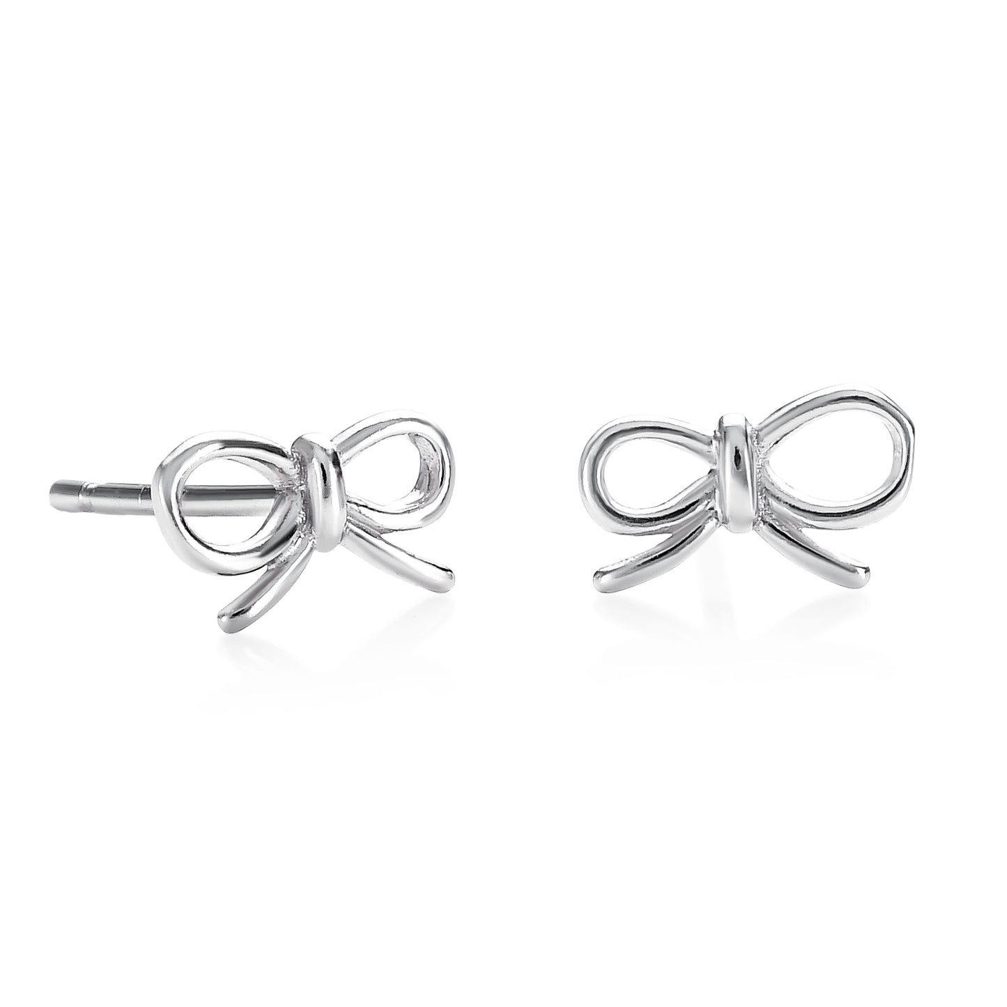 925 Sterling Silver Small Bow Stud Earrings for Women