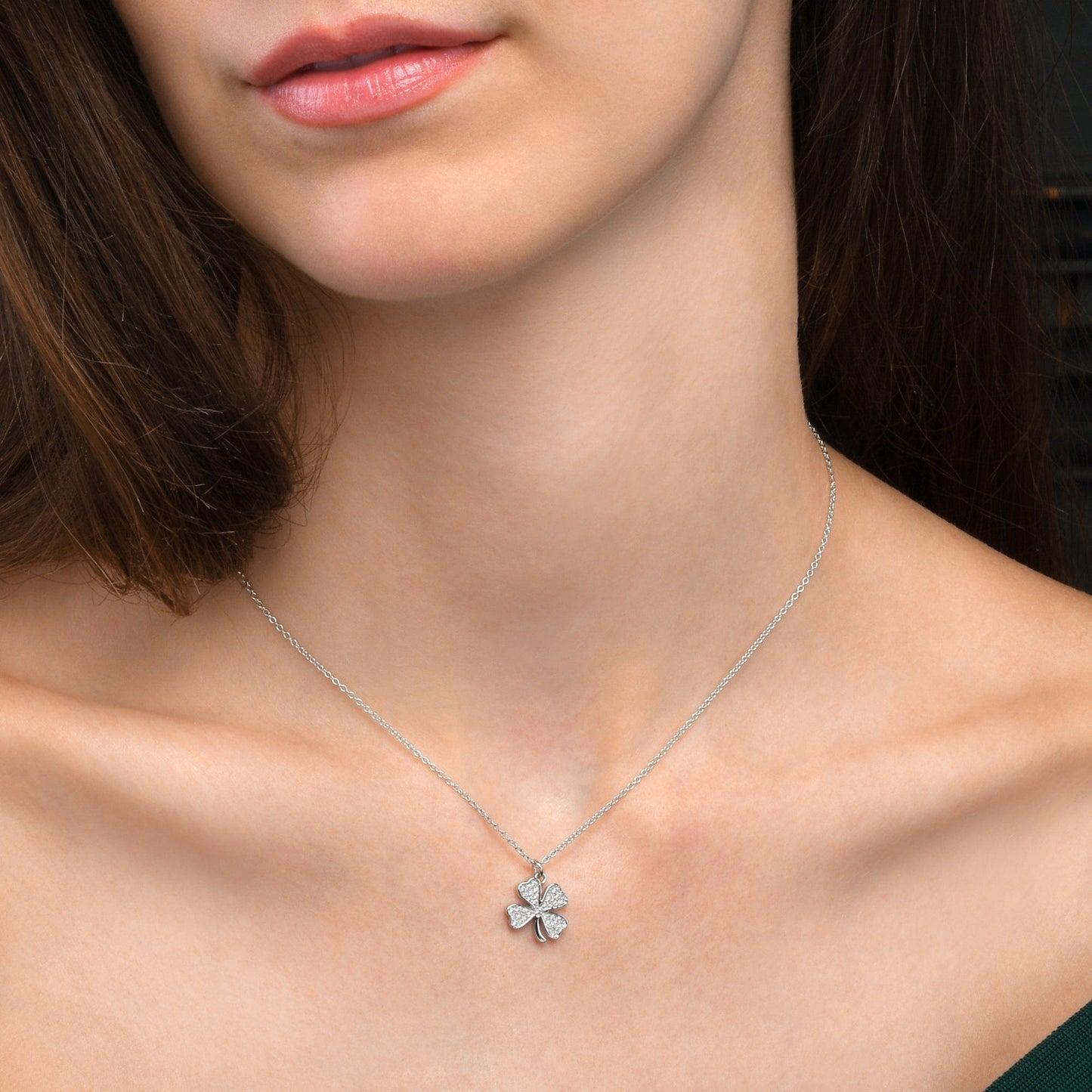 925 Sterling Silver 4 Leaf Clover Pendant Necklace for Women
