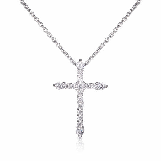 Cross Pendant Necklace in 925 Sterling Silver For Women,
