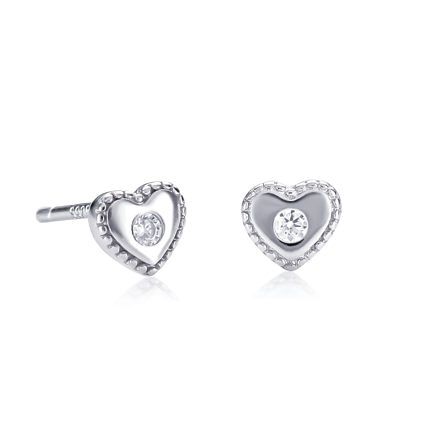 925 Sterling Silver Mini Heart Stud Earrings for Women