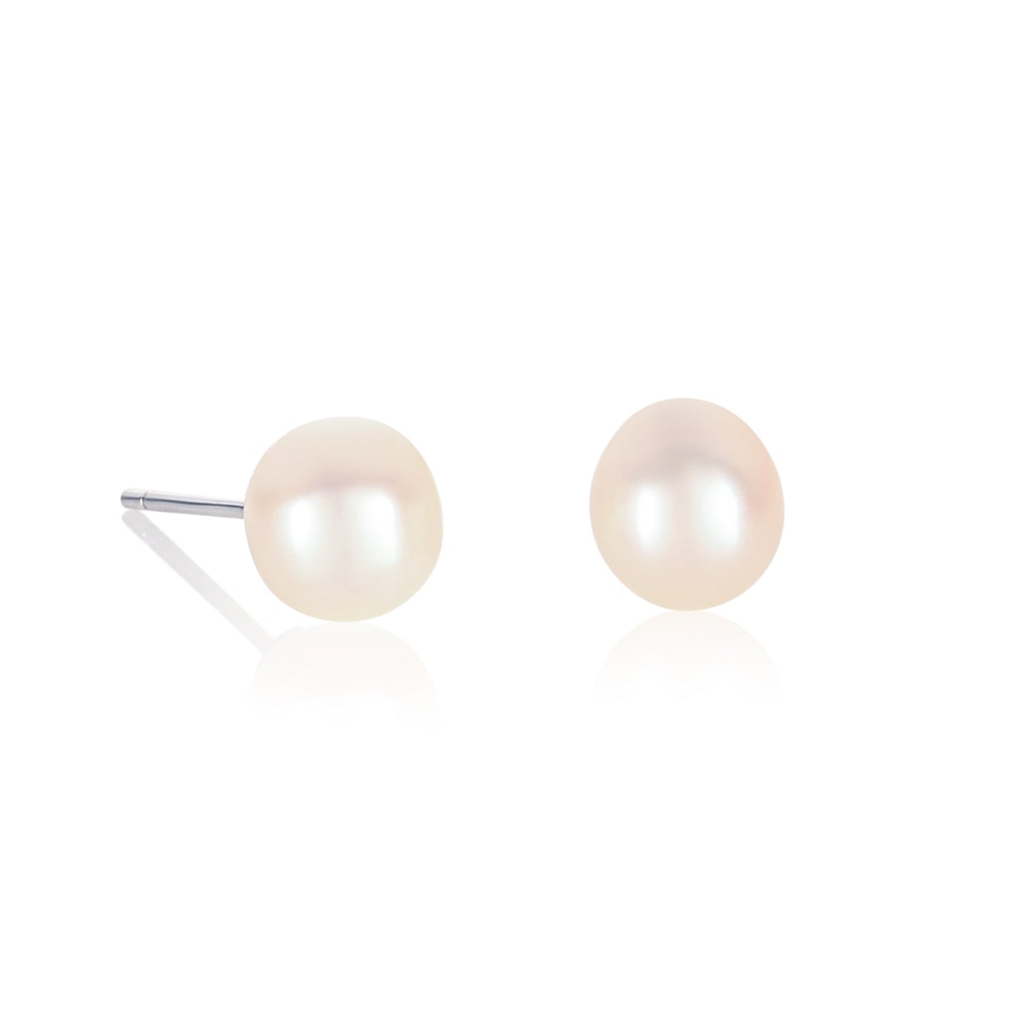 925 Sterling Silver Freshwater Pearl Stud Earrings for Women