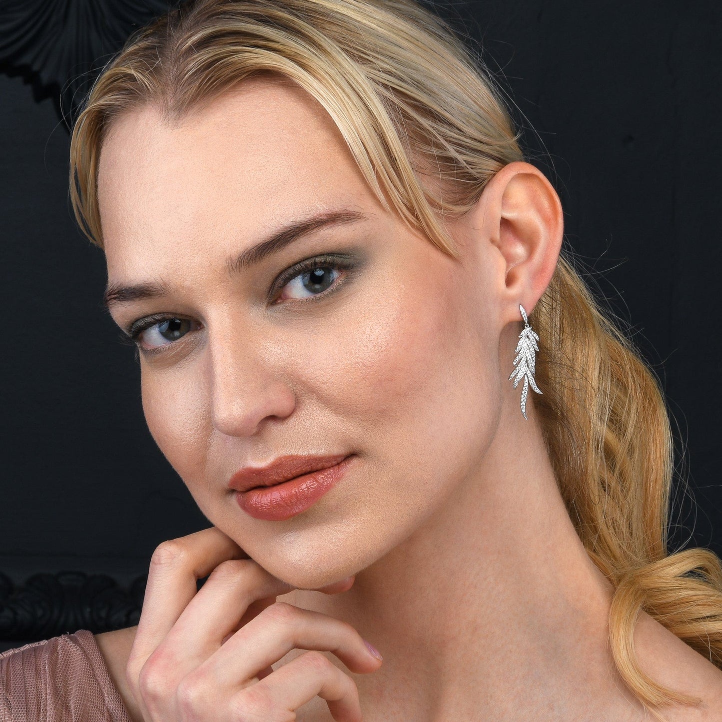 Sterling Silver Long Drop Earrings for Women.