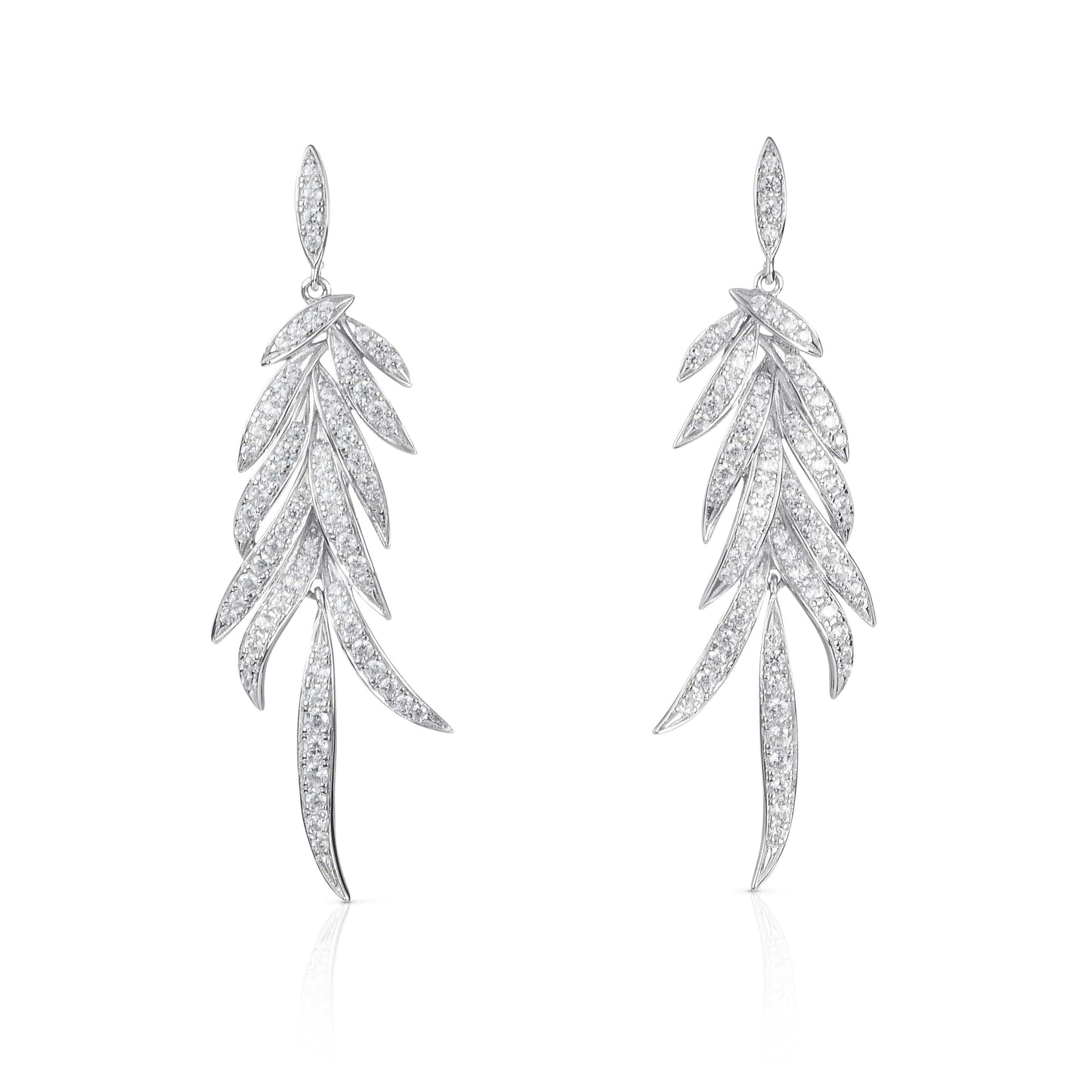 Sterling Silver Long Drop Earrings for Women.