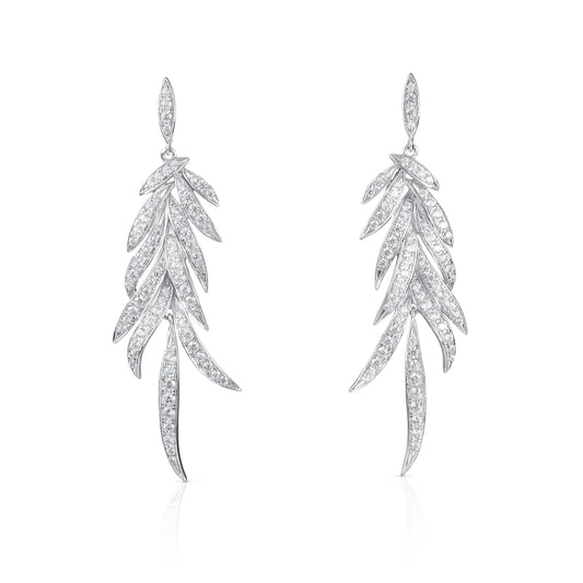 Sterling Silver Long Drop Earrings for Women.