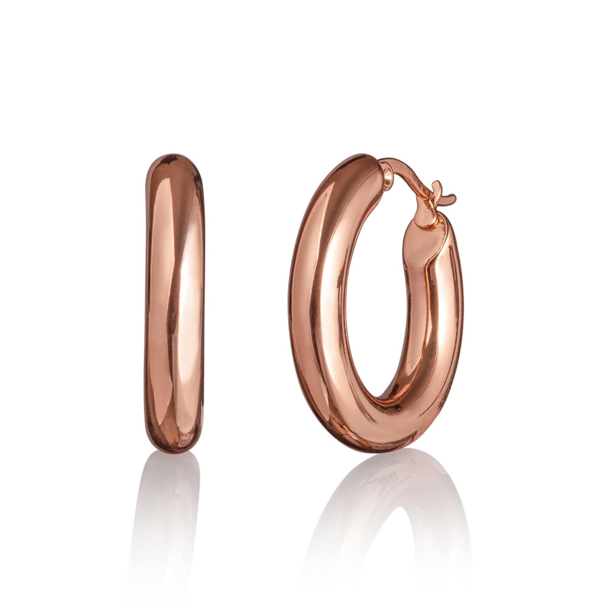 Women's rose gold hot sale hoop earrings