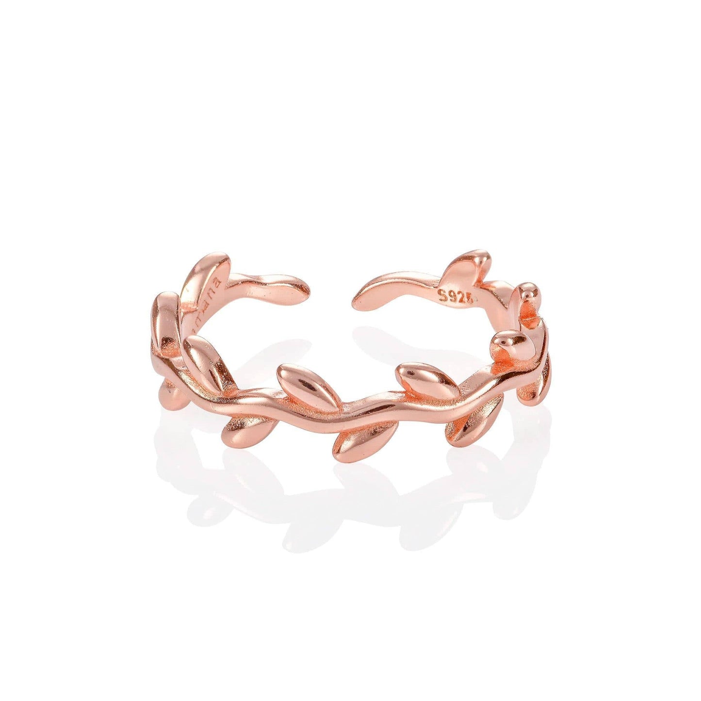 Adjustable Rose Gold Leaf Toe Ring for Women - namana.london
