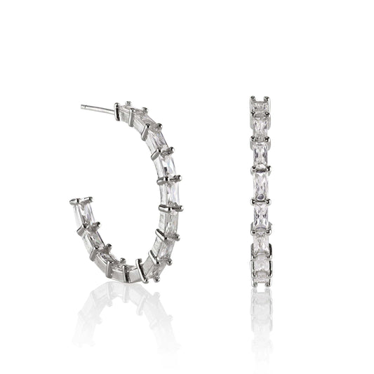 Hoop Earrings for Women with Cubic Zirconia Stones - namana.london
