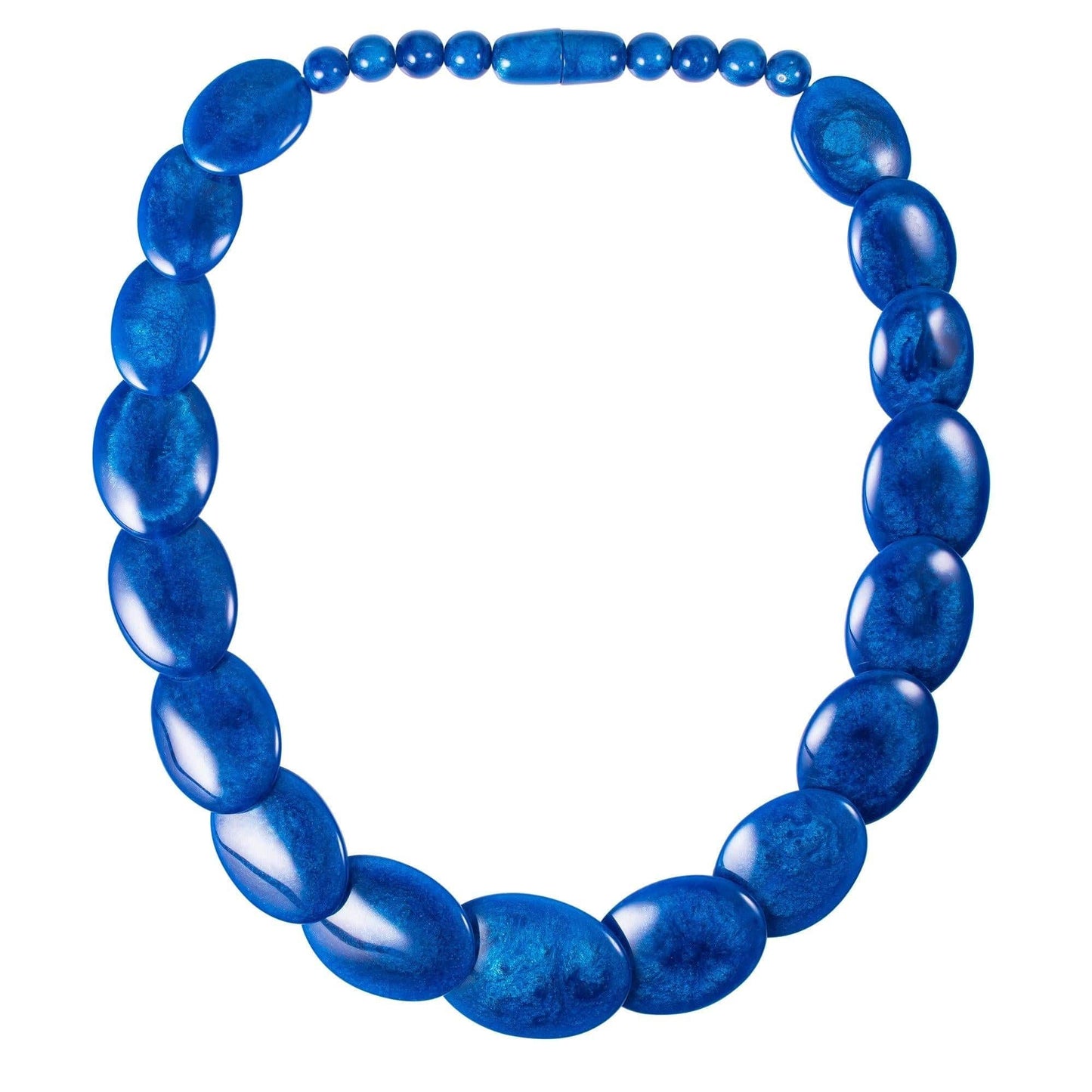 Long Blue Chunky Statement Necklace for Women - namana.london