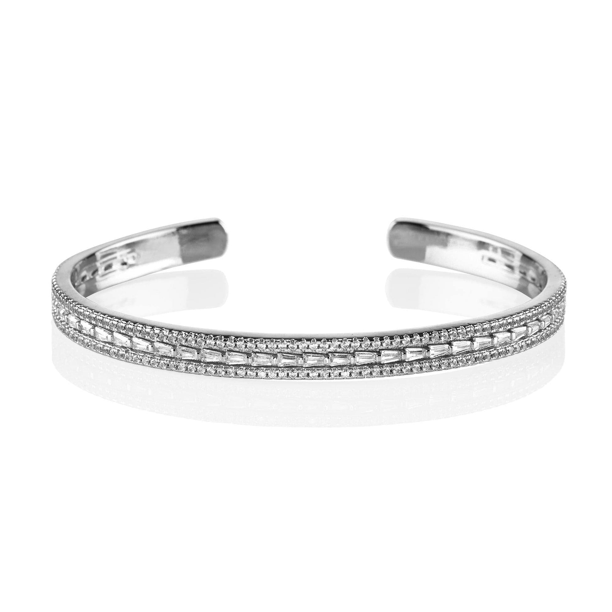 Paragon Cuff Bangle with Cubic Zirconia - namana.london