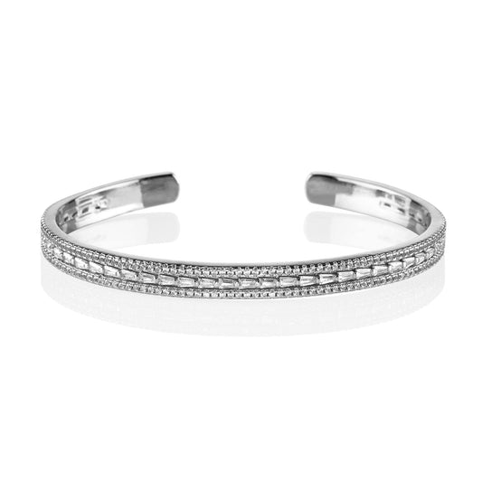 Paragon Cuff Bangle with Cubic Zirconia - namana.london