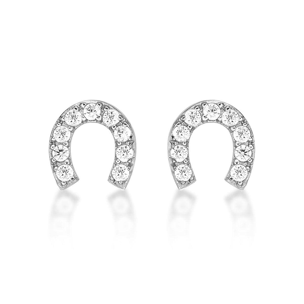 925 Sterling Silver Horse Shoe Stud Earrings for Women - namana.london