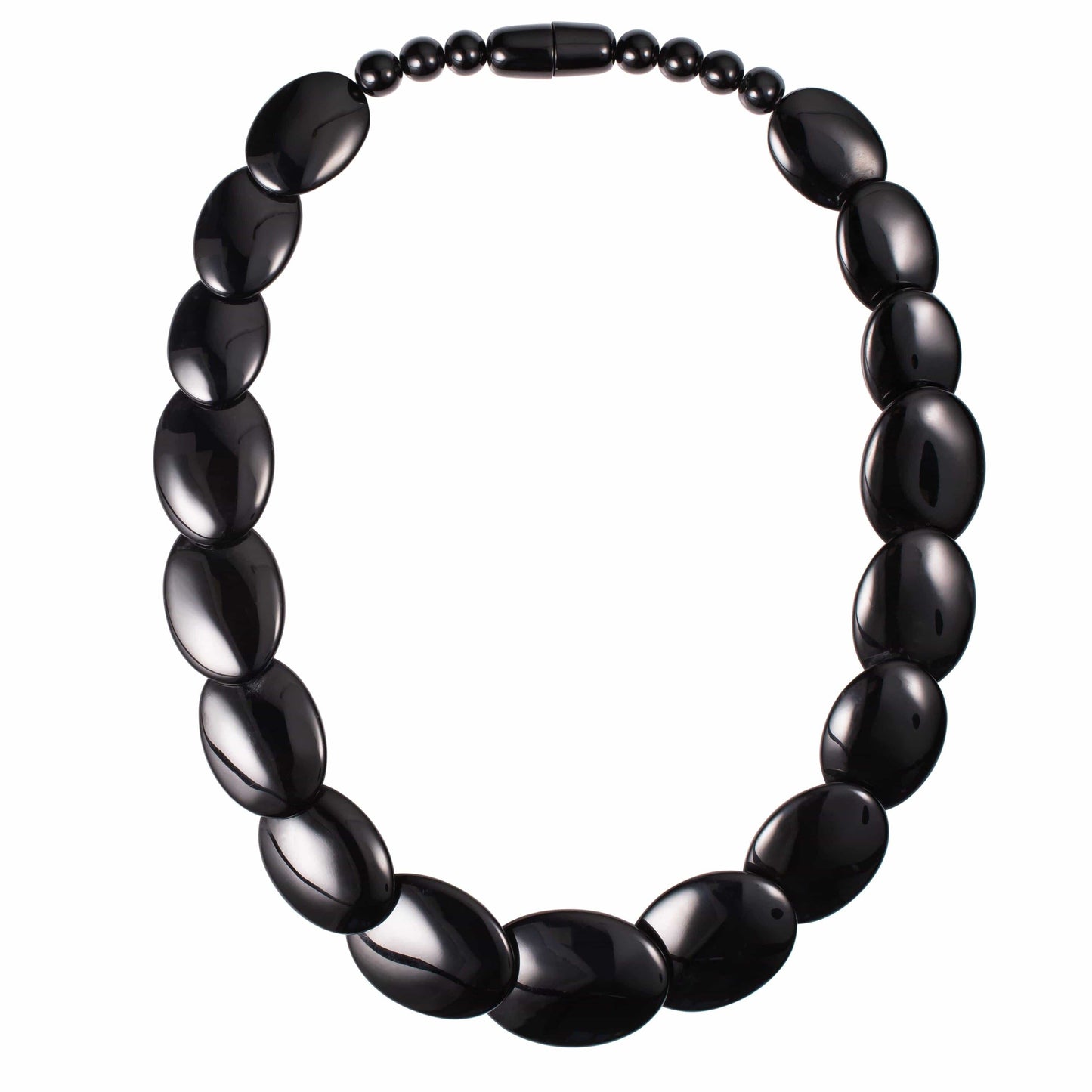 Long Black Chunky Statement Necklace for Women - namana.london