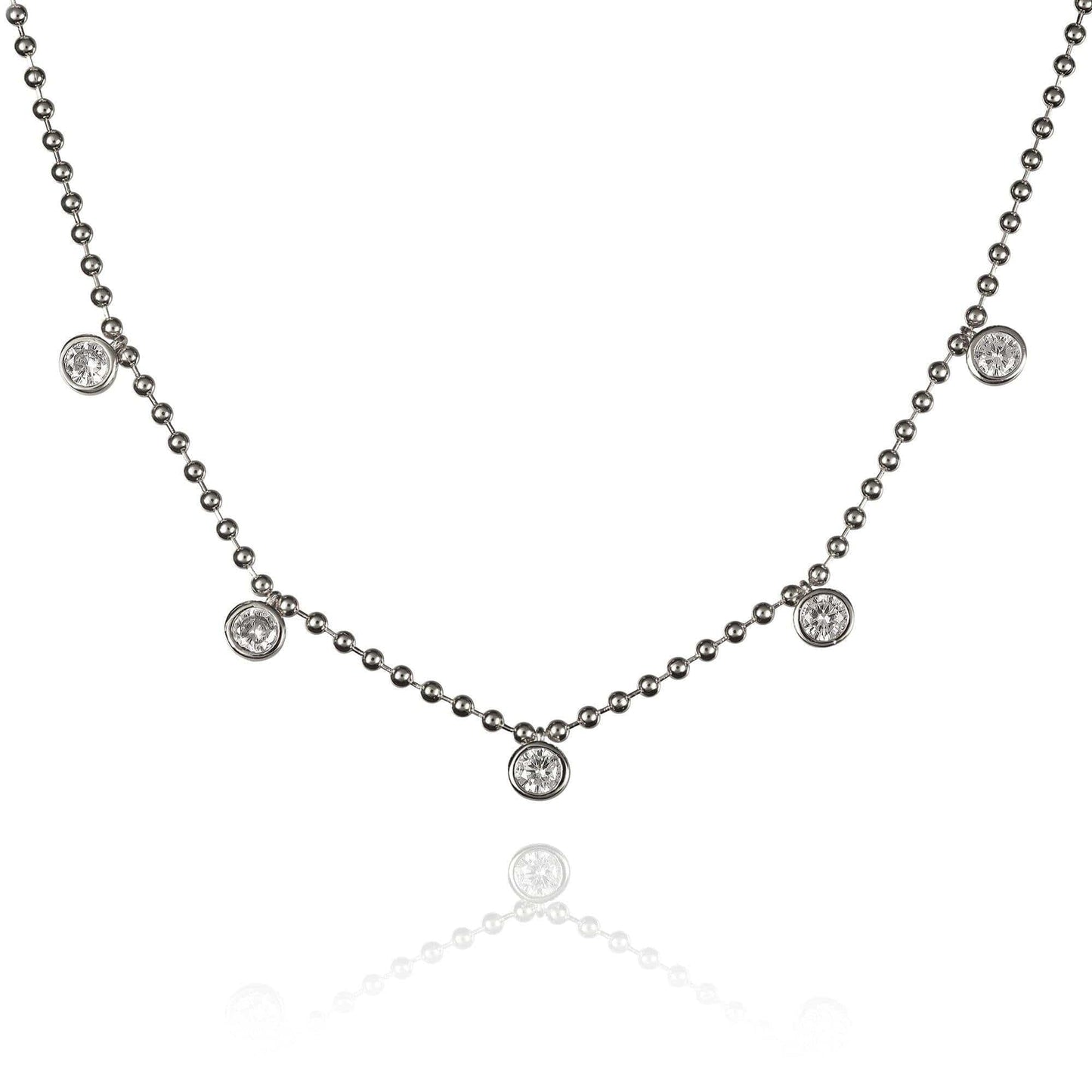 Beaded Choker Necklace for Women with Round Stones - namana.london