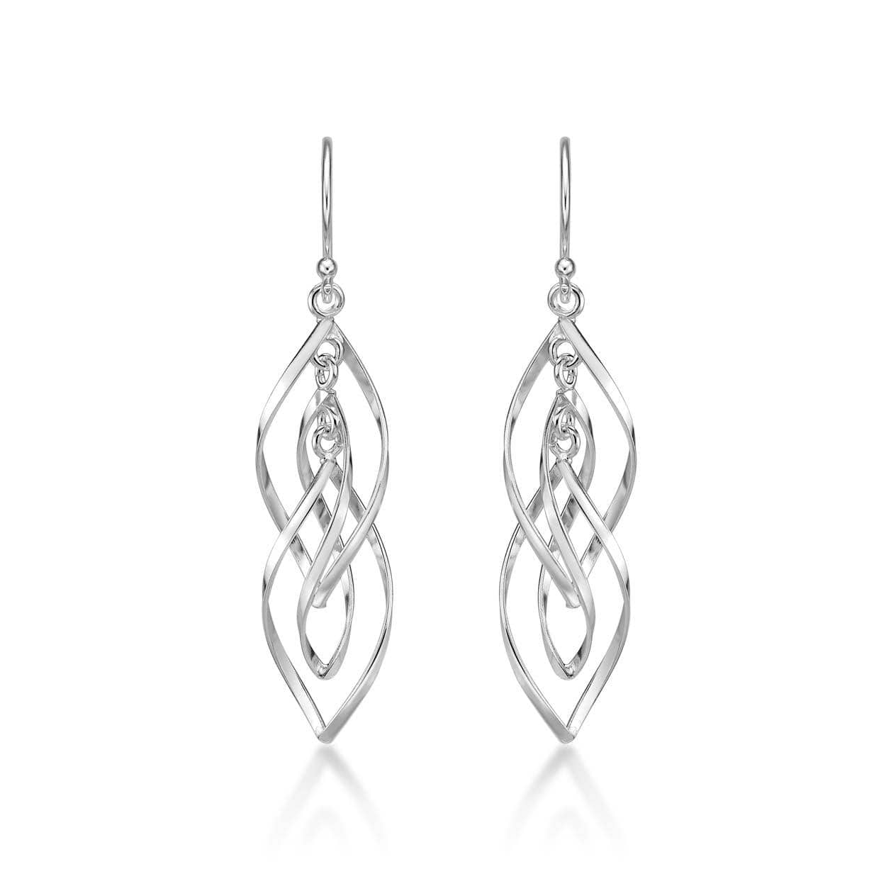 925 Sterling Silver Long Spiral Dangling Earrings for Women - namana.london