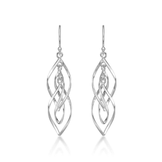 925 Sterling Silver Long Spiral Dangling Earrings for Women - namana.london
