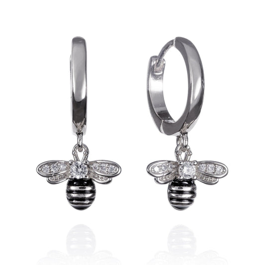 925 Sterling Silver Bumble Bee Hoop Earrings for Women - namana.london