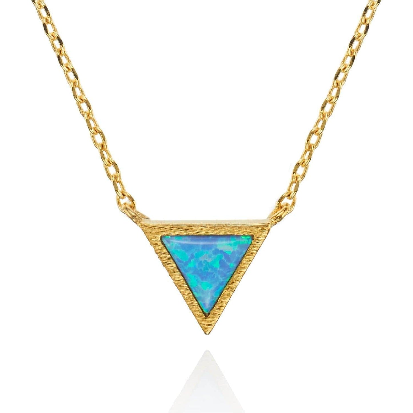 Gold Triangle Opal Pendant Necklace - namana.london