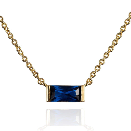 Dainty Blue Necklace in Gold Plated - namana.london