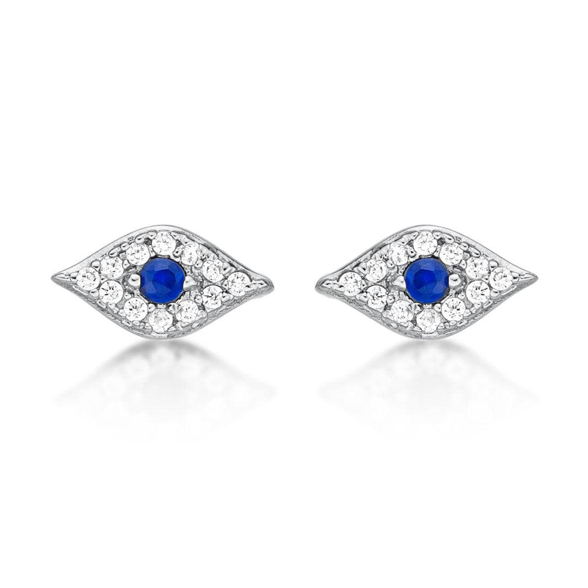 925 Sterling Silver Evil Eye Stud Earrings for Women - namana.london