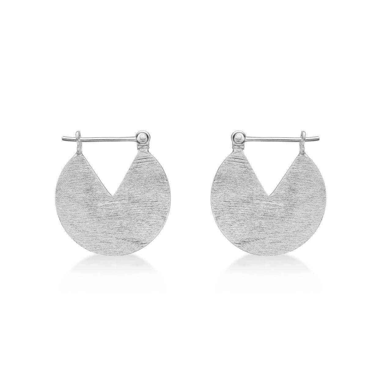 925 Sterling Silver Brushed Finished Small Hoop Earrings for Women - namana.london