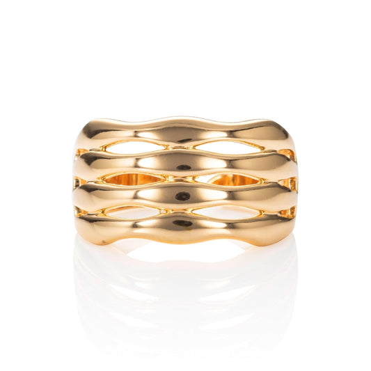 Adjustable Chunky Gold Ring for Women - namana.london
