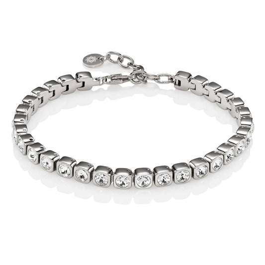 Stainless Steel Tennis Bracelet with Swarovski Crystals - namana.london