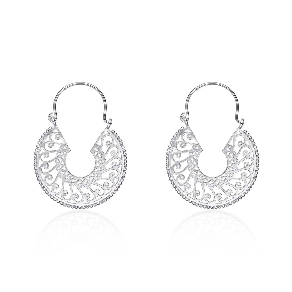 Sterling silver filigree hoop on sale earrings