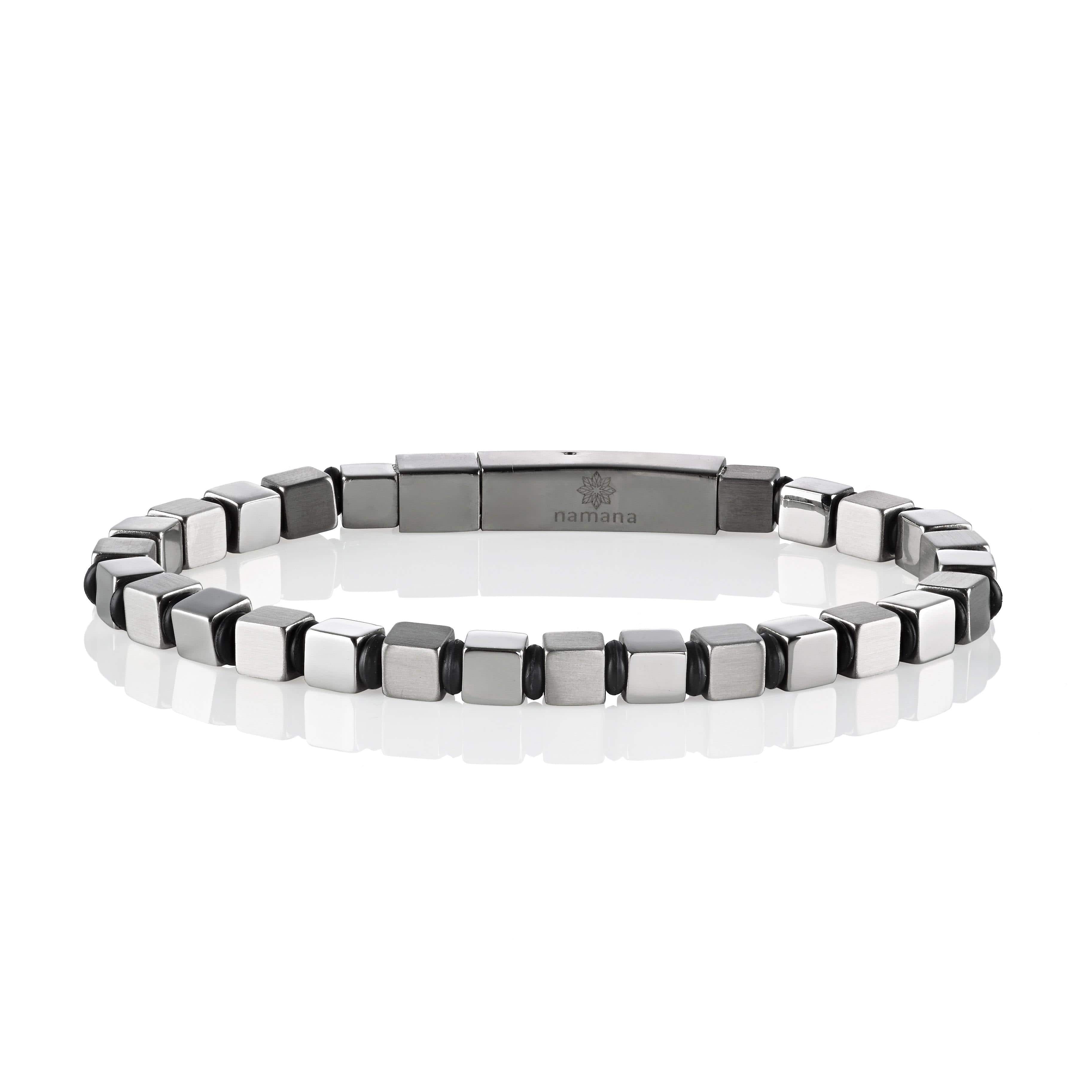 Steel diamond men's on sale bracelet