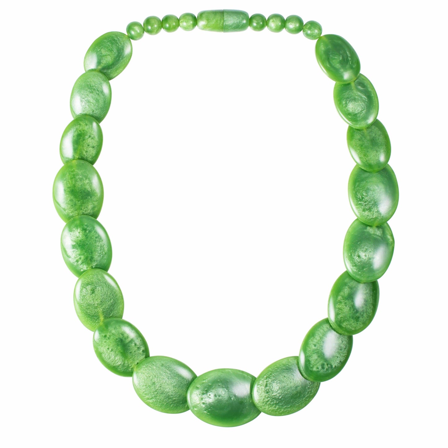 Long Bright Green Chunky Statement Necklace for Women - namana.london