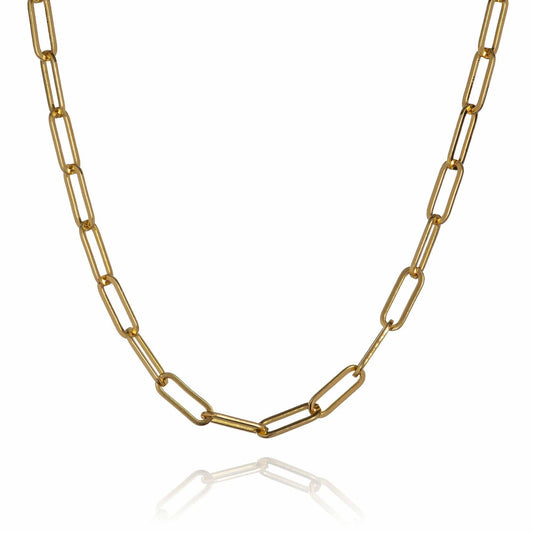 Long Gold Paperclip Chain Necklace for Women - namana.london